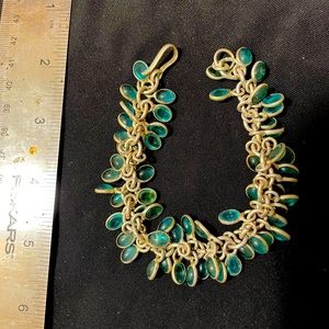 Blue crystal silver cha cha bracelet